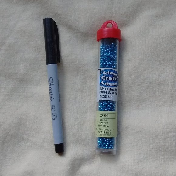 FREE w/purchase BNIB blue glass seed beads